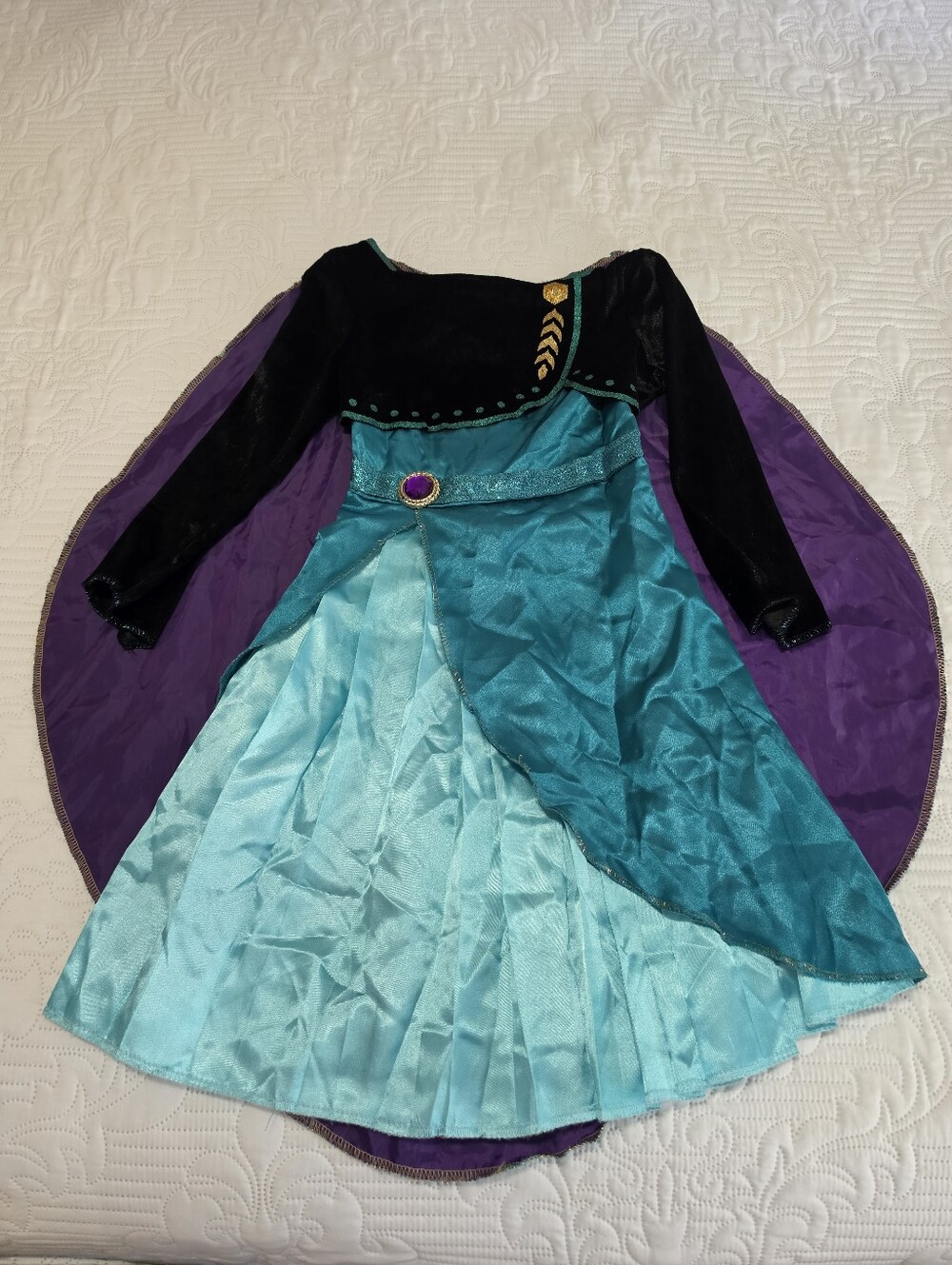 Princess Costume Dress with Purple Cape Fits Sizes 4-6x